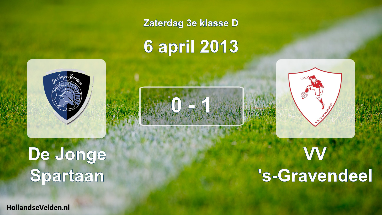 Total number of matches played: De Jonge Spartaan - VV 's-Gravendeel 0 - 1 (6 April 2013)