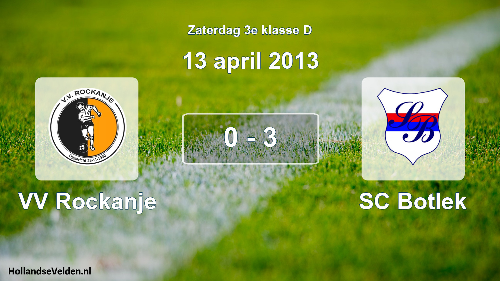 Total number of matches played: VV Rockanje - SC Botlek 0 - 3 (13 April 2013)