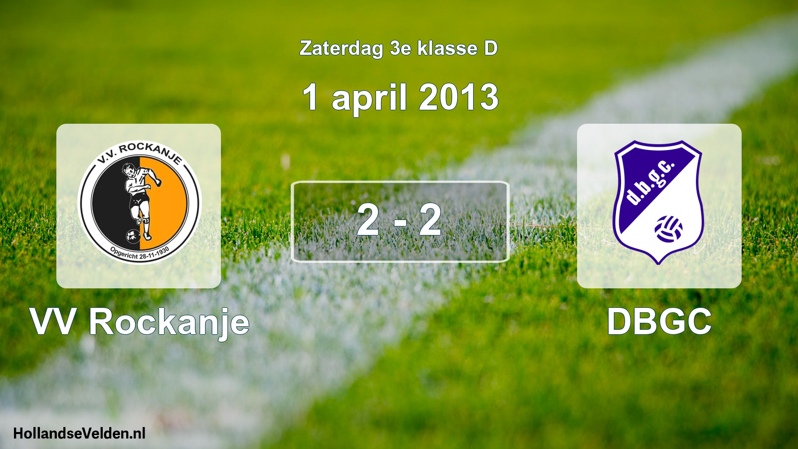 Total number of matches played: VV Rockanje - DBGC 2 - 2 (1 April 2013)