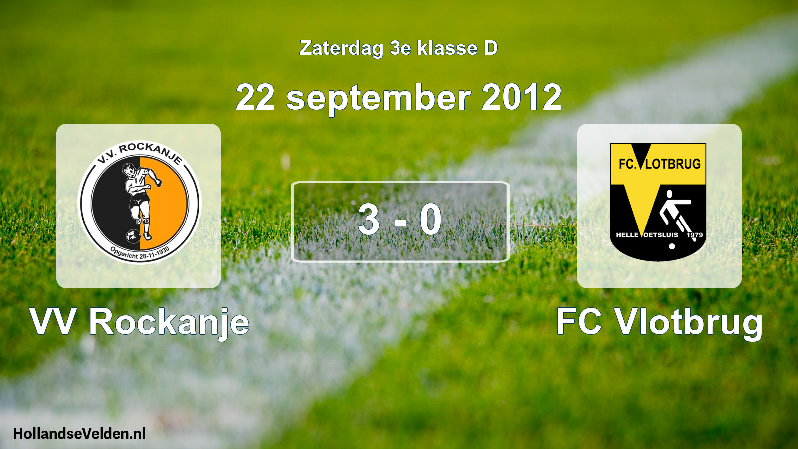 Total number of matches played: VV Rockanje - FC Vlotbrug 3 - 0 (22 September 2012)
