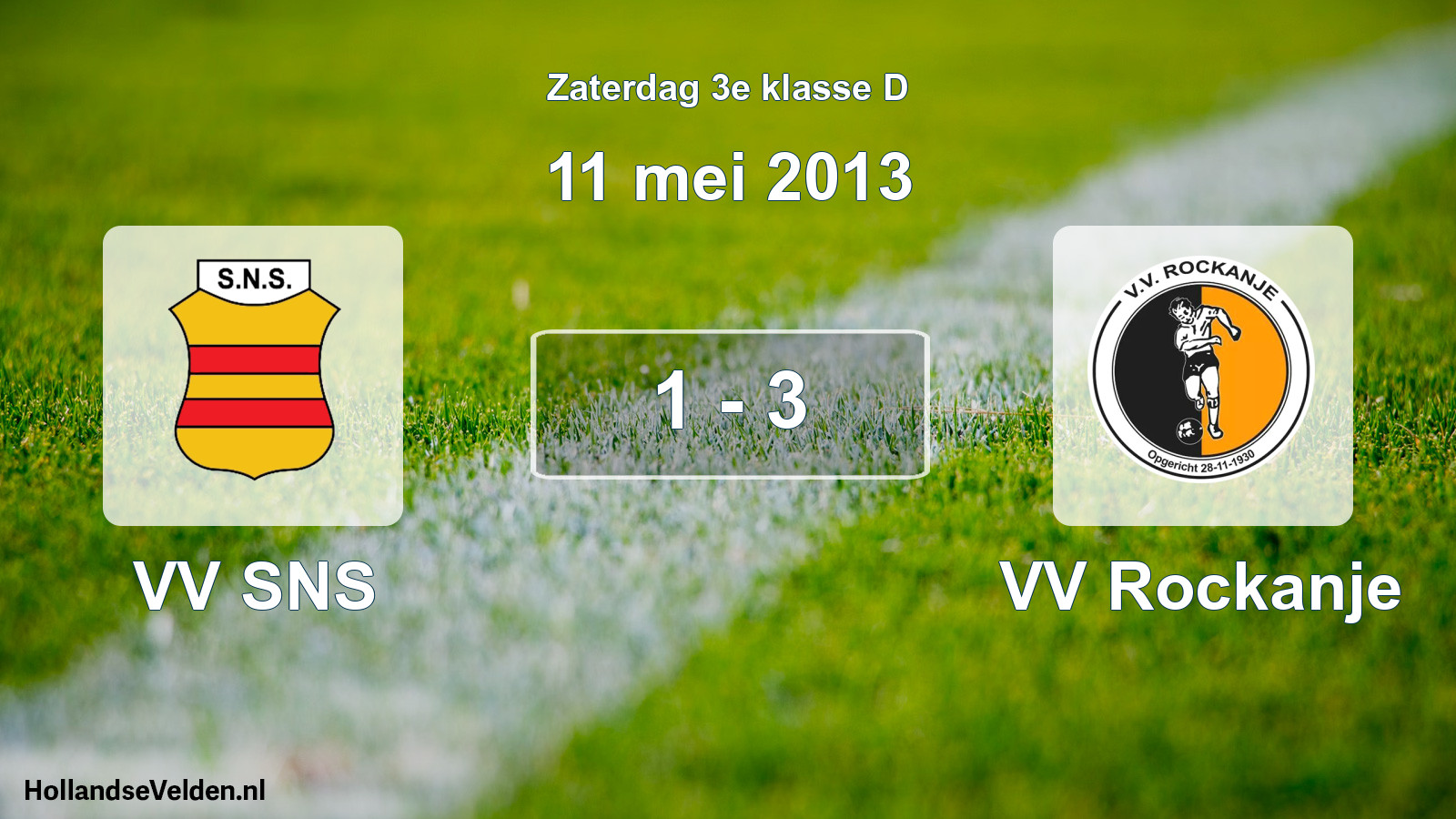 Total number of matches played: VV SNS - VV Rockanje 1 - 3 (11 May 2013)