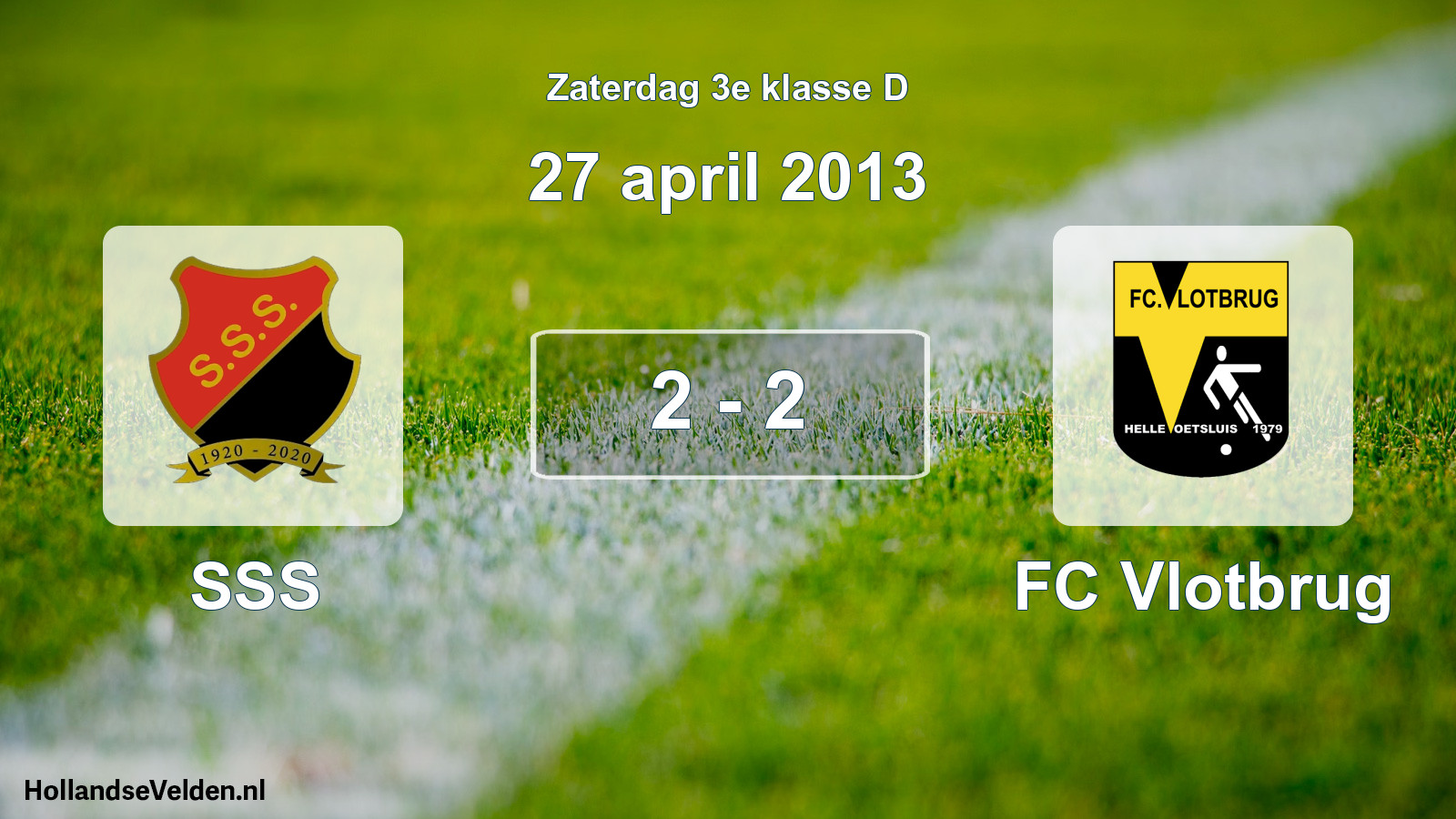 Total number of matches played: SSS - FC Vlotbrug 2 - 2 (27 April 2013)