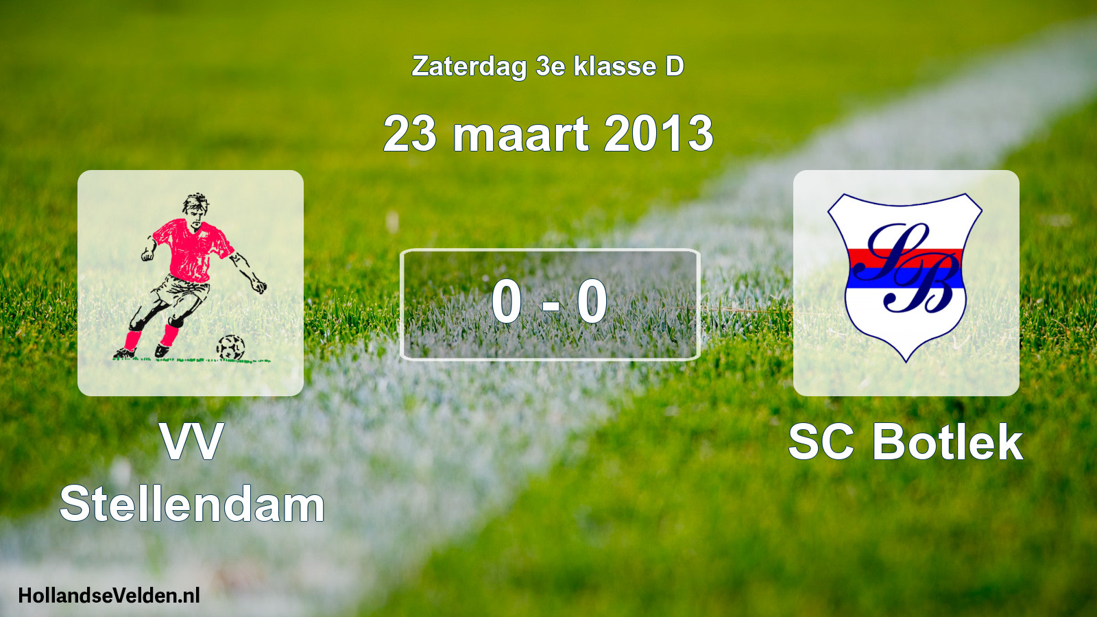 Total number of matches played: VV Stellendam - SC Botlek 0 - 0 (23 March 2013)