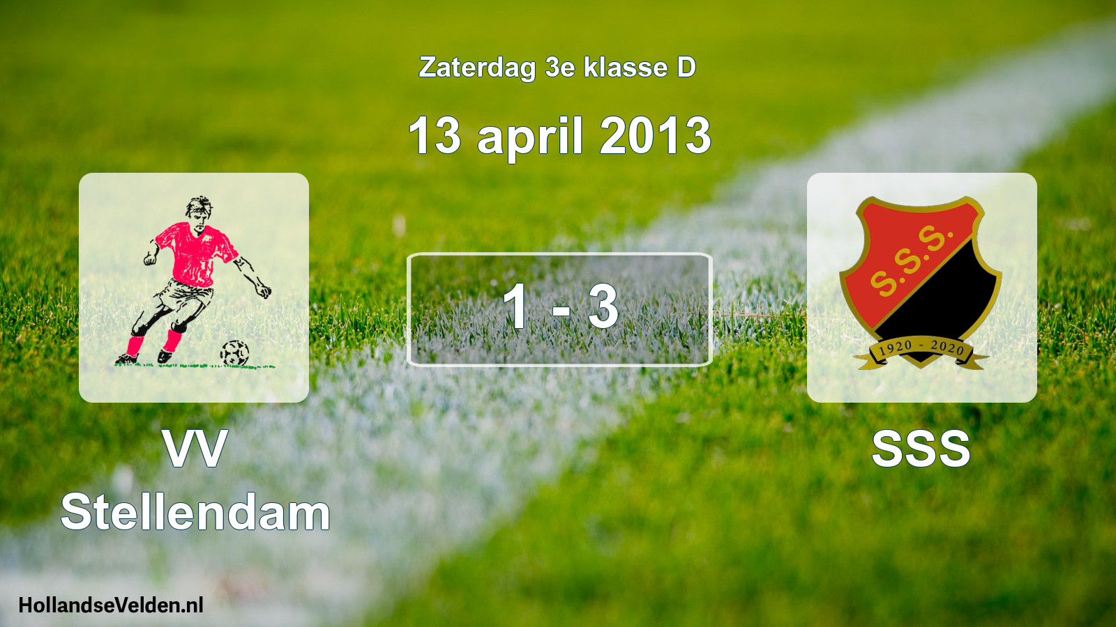 Total number of matches played: VV Stellendam - SSS 1 - 3 (13 April 2013)