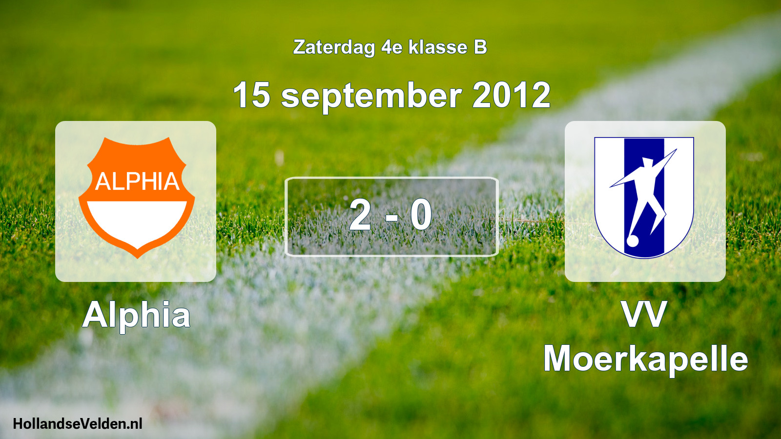 Total number of matches played: Alphia - VV Moerkapelle 2 - 0 (15 September 2012)