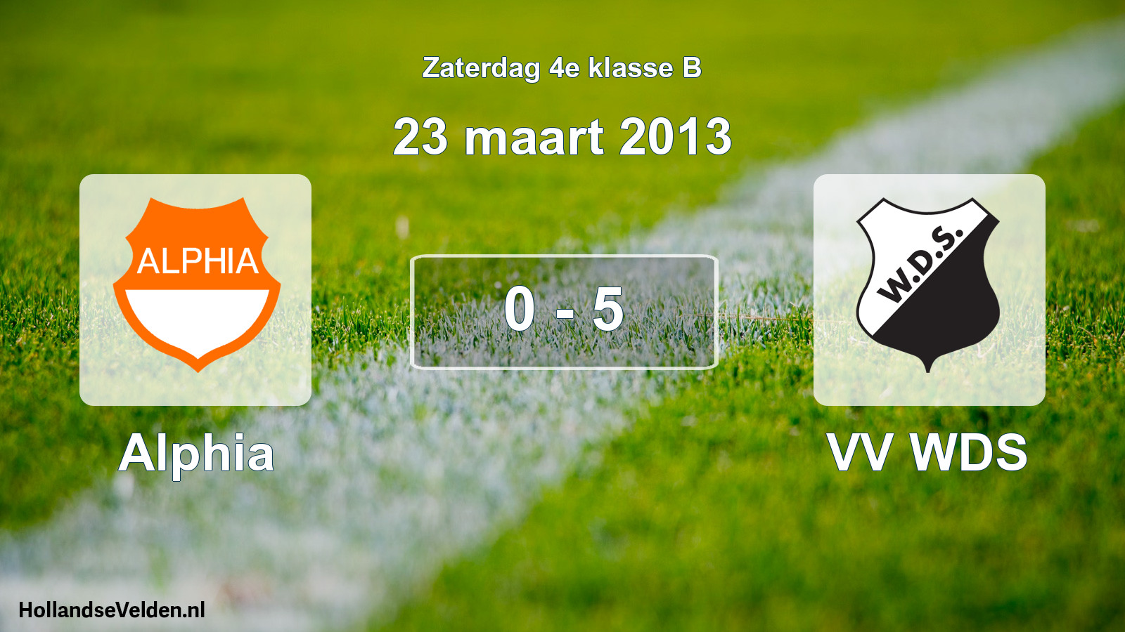 Total number of matches played: Alphia - VV WDS 0 - 5 (23 March 2013)
