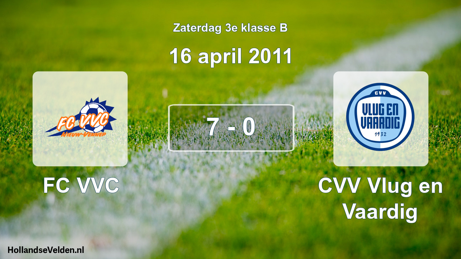 Total number of matches played: FC VVC - CVV Vlug en Vaardig 7 - 0 (16 April 2011)