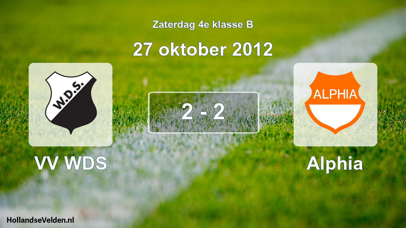 Total number of matches played: VV WDS - Alphia 2 - 2 (27 October 2012)