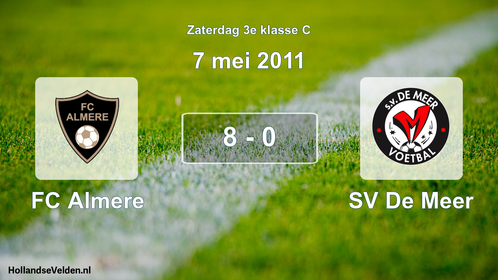 Total number of matches played: FC Almere - SV De Meer 8 - 0 (7 May 2011)