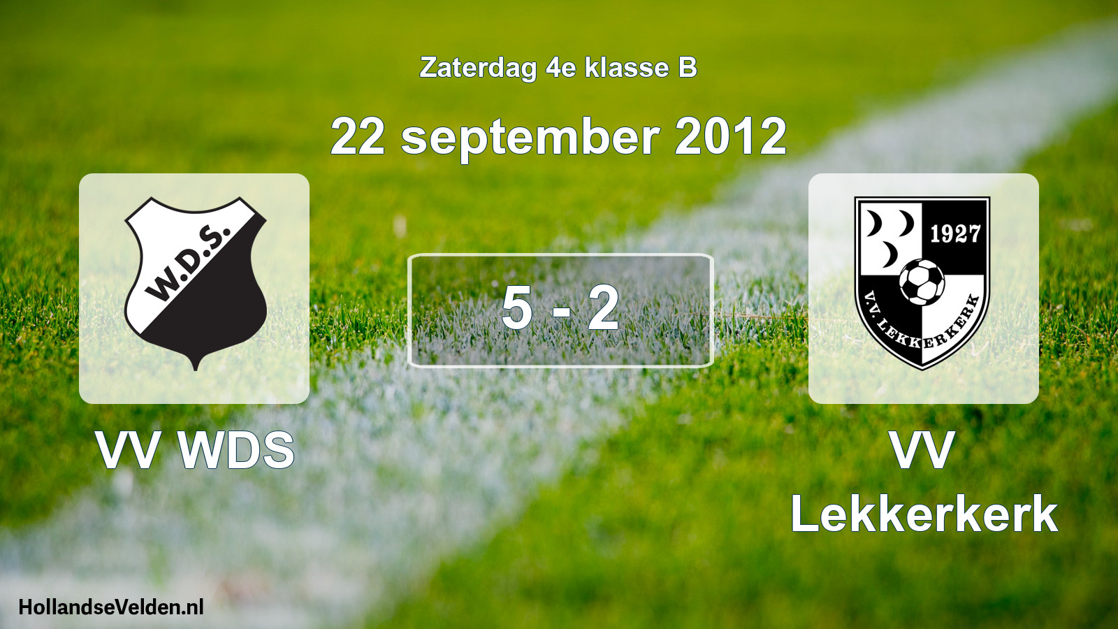 Total number of matches played: VV WDS - VV Lekkerkerk 5 - 2 (22 September 2012)