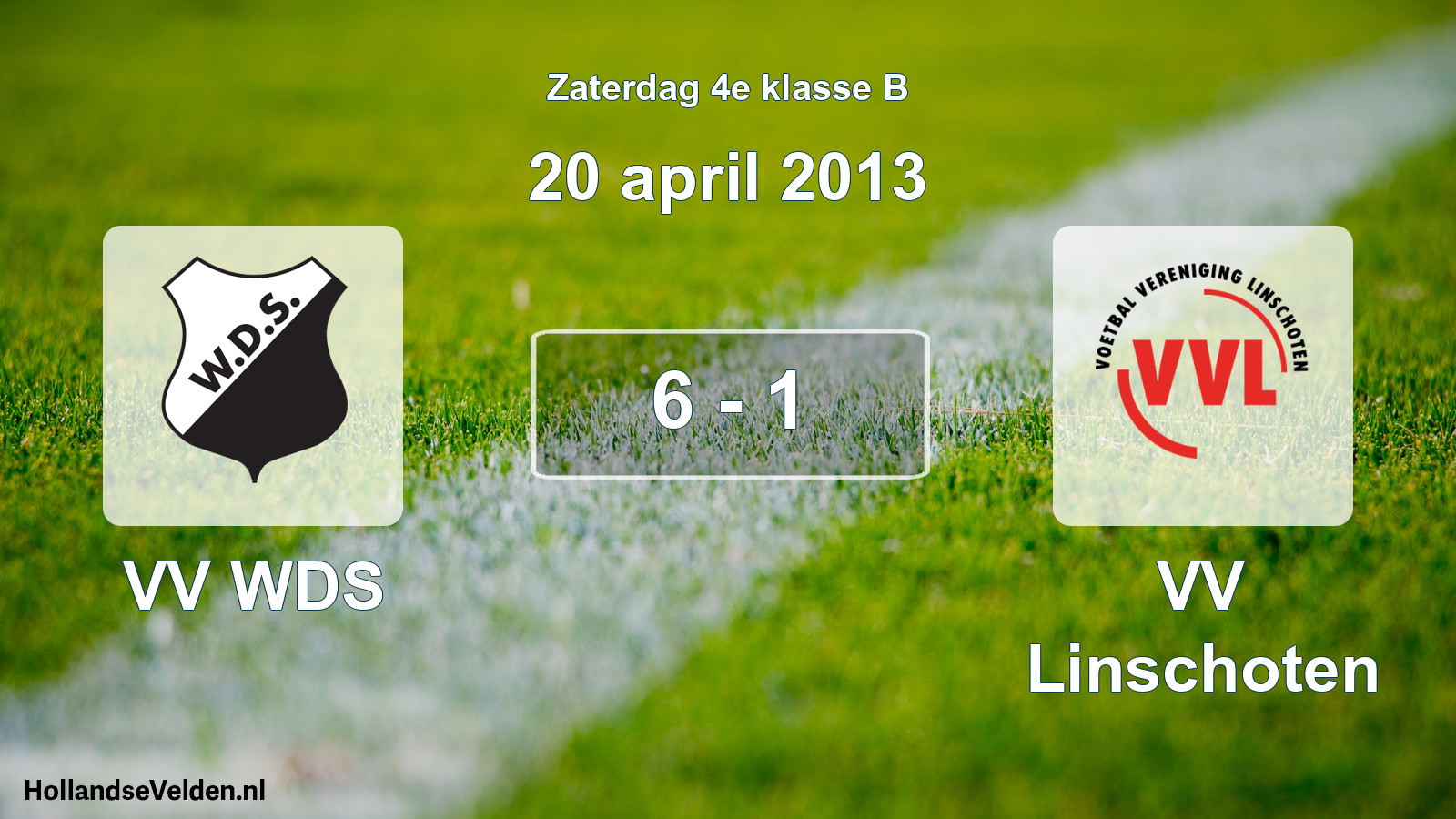 Total number of matches played: VV WDS - VV Linschoten 6 - 1 (20 April 2013)