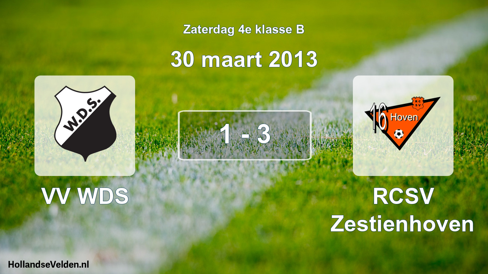 Total number of matches played: VV WDS - RCSV Zestienhoven 1 - 3 (30 March 2013)