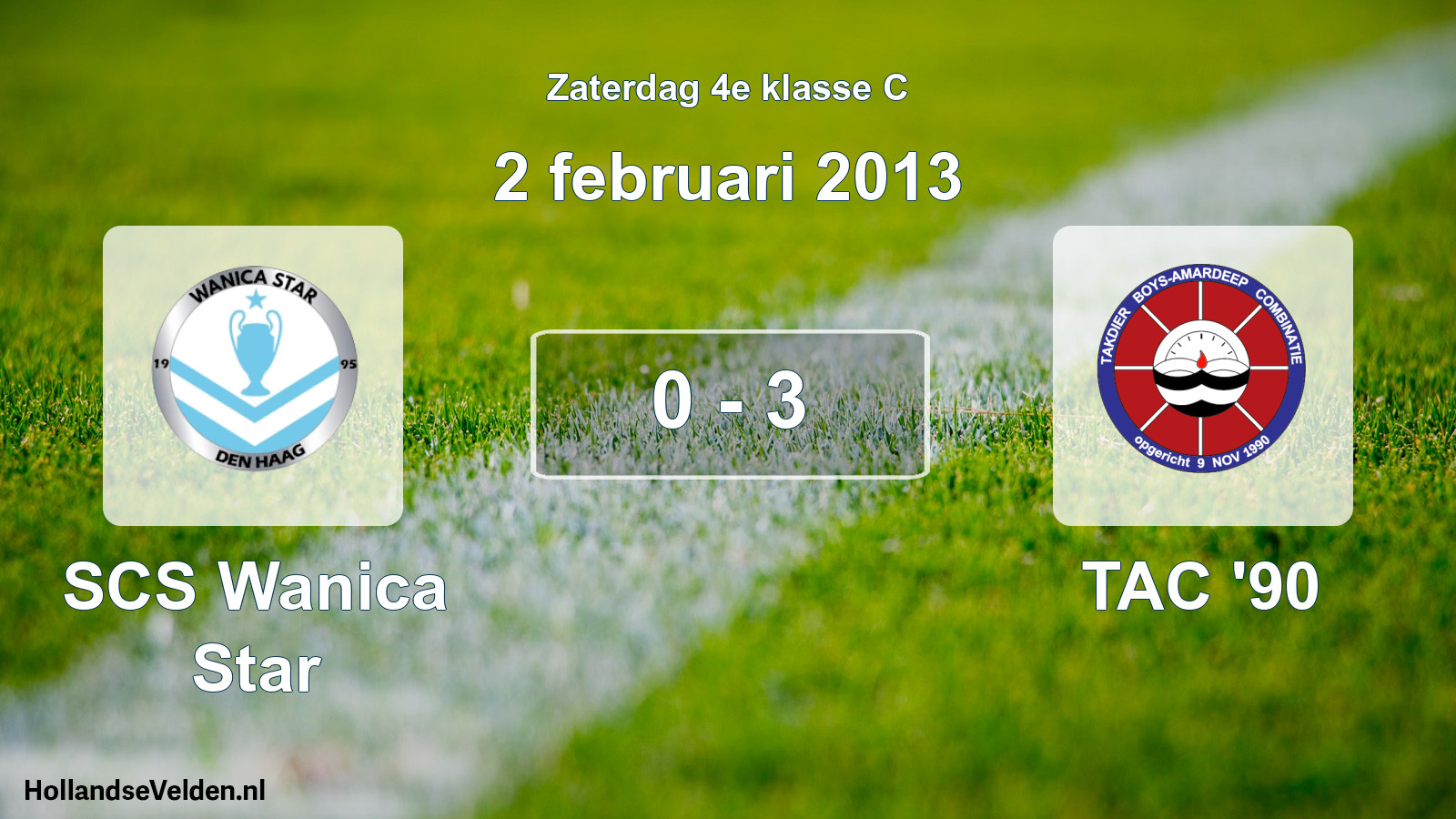Total number of matches played: SCS Wanica Star - TAC '90 0 - 3 (2 February 2013)