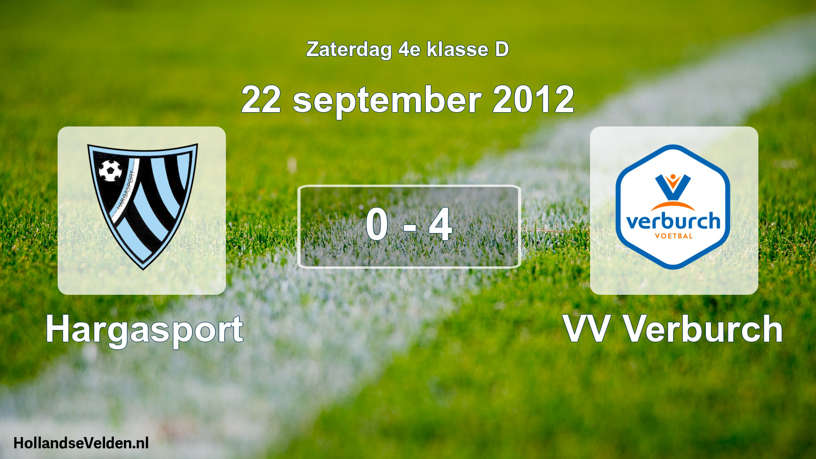 Total number of matches played: Hargasport - VV Verburch 0 - 4 (22 September 2012)