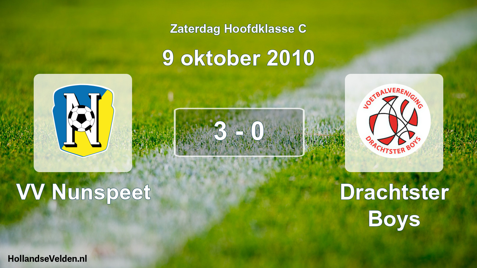 Total number of matches played: VV Nunspeet - Drachtster Boys 3 - 0 (9 October 2010)
