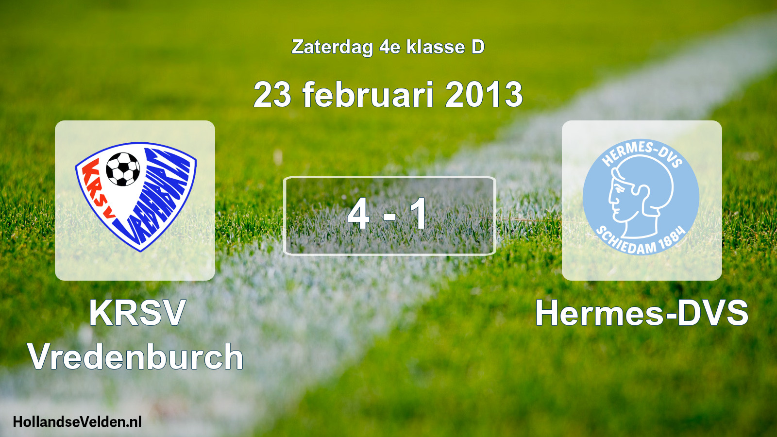 Total number of matches played: KRSV Vredenburch - Hermes-DVS 4 - 1 (23 February 2013)