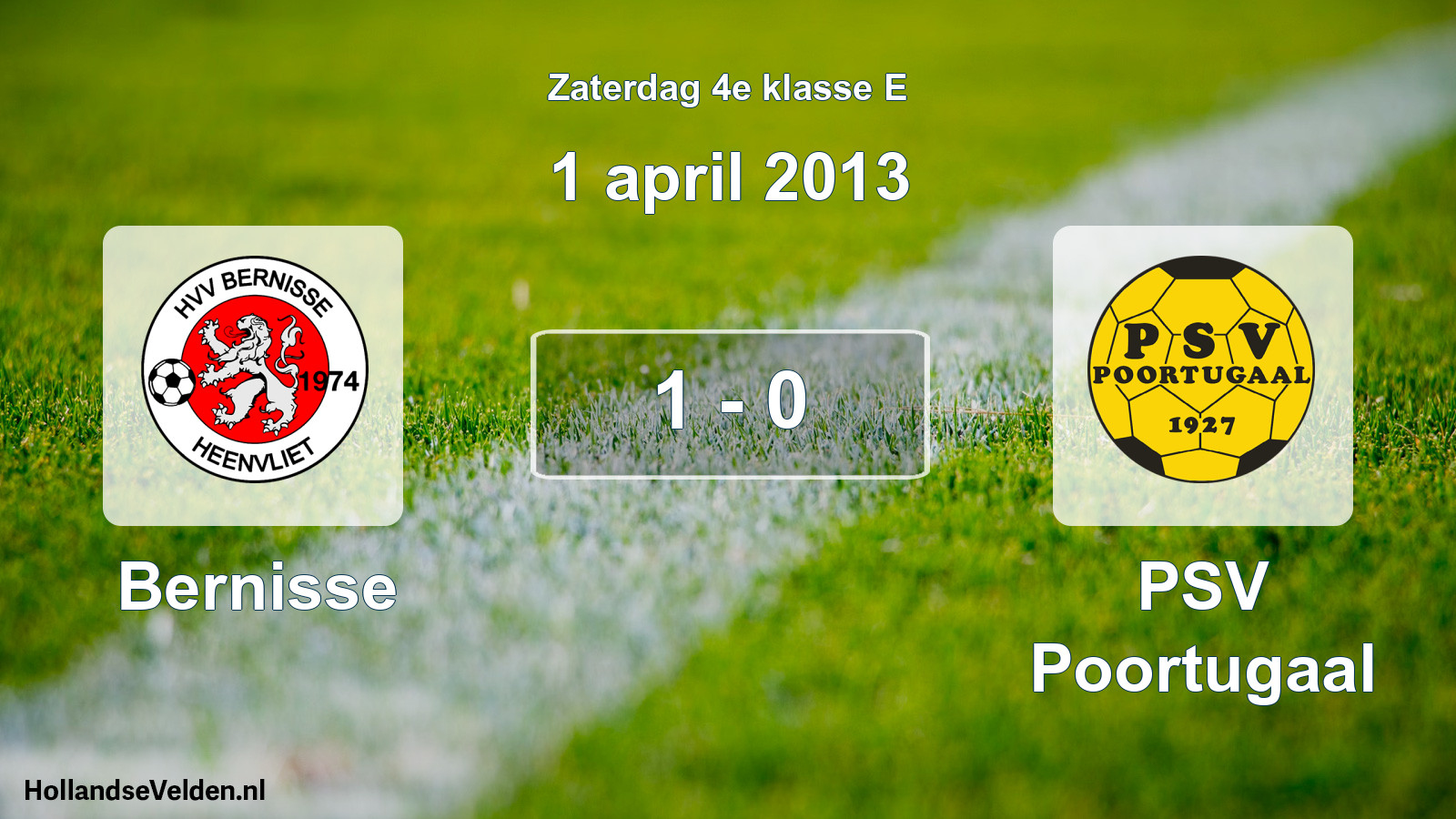 Total number of matches played: Bernisse - PSV Poortugaal 1 - 0 (1 April 2013)