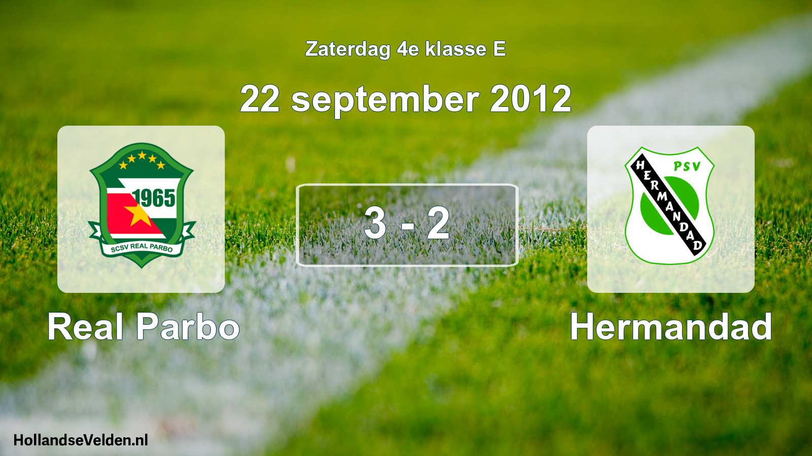 Total number of matches played: Real Parbo - Hermandad 3 - 2 (22 September 2012)