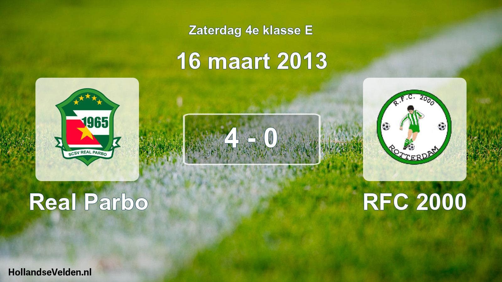 Total number of matches played: Real Parbo - RFC 2000 4 - 0 (16 March 2013)