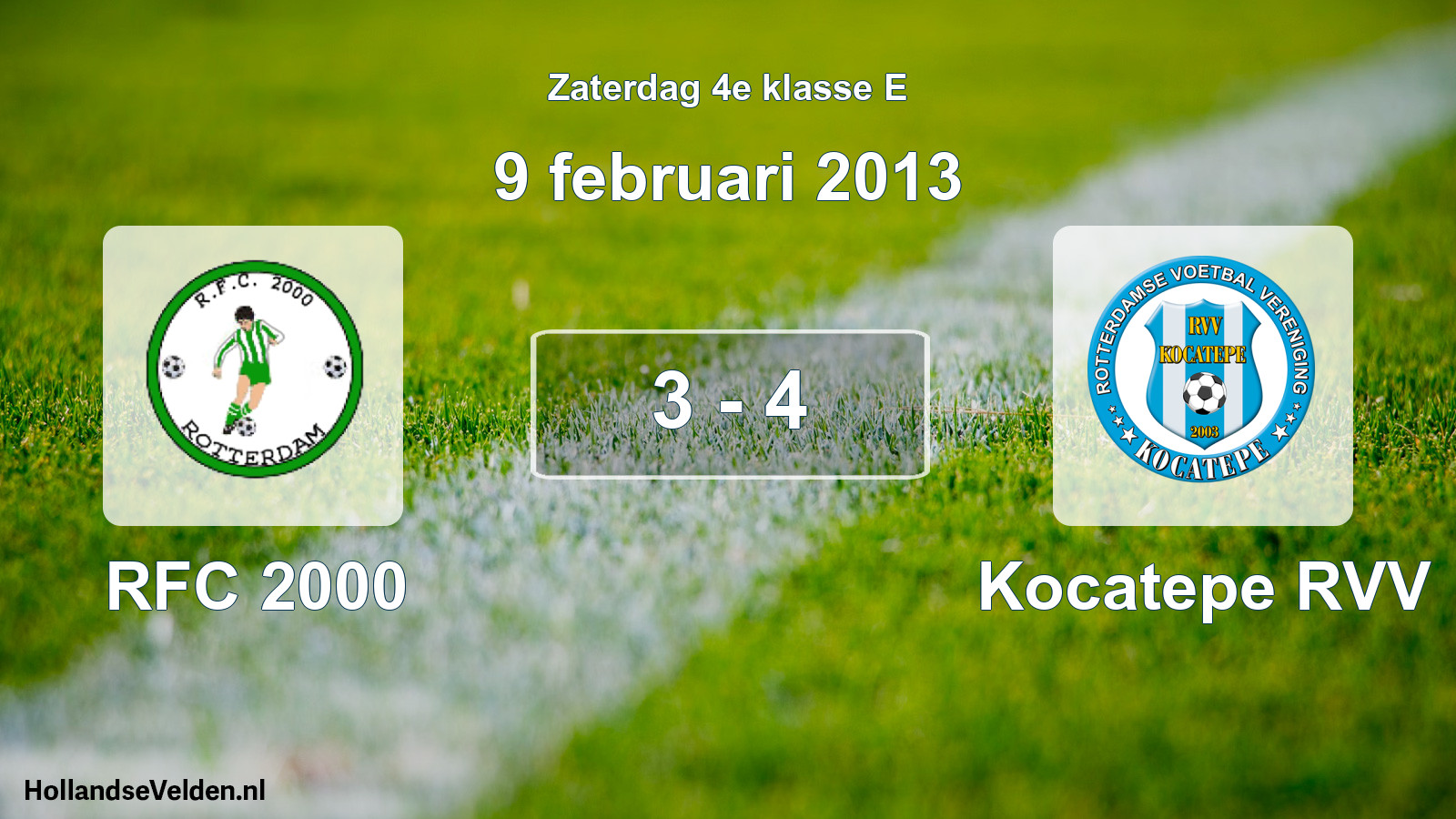 Total number of matches played: RFC 2000 - Kocatepe RVV 3 - 4 (9 February 2013)