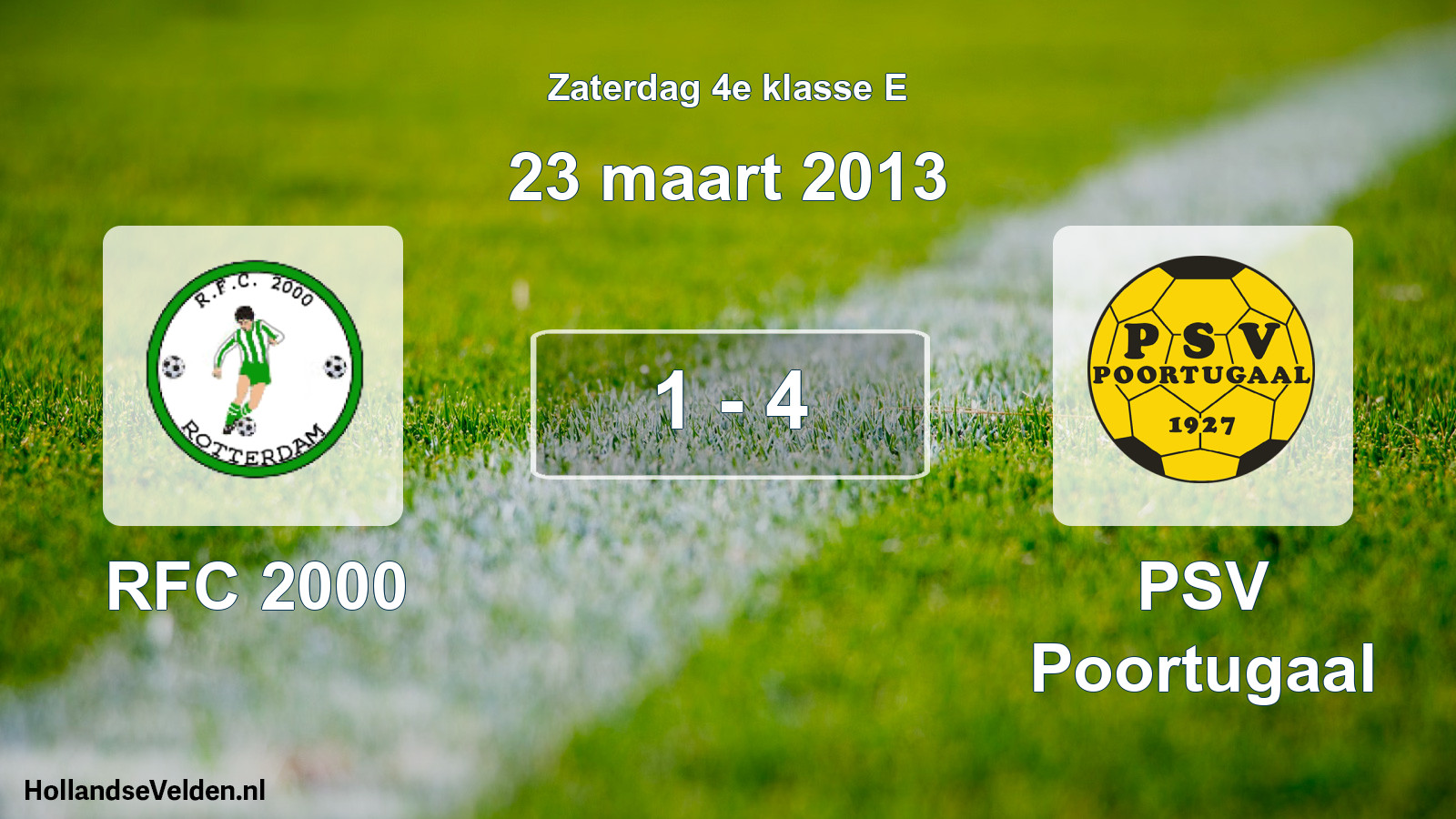 Total number of matches played: RFC 2000 - PSV Poortugaal 1 - 4 (23 March 2013)