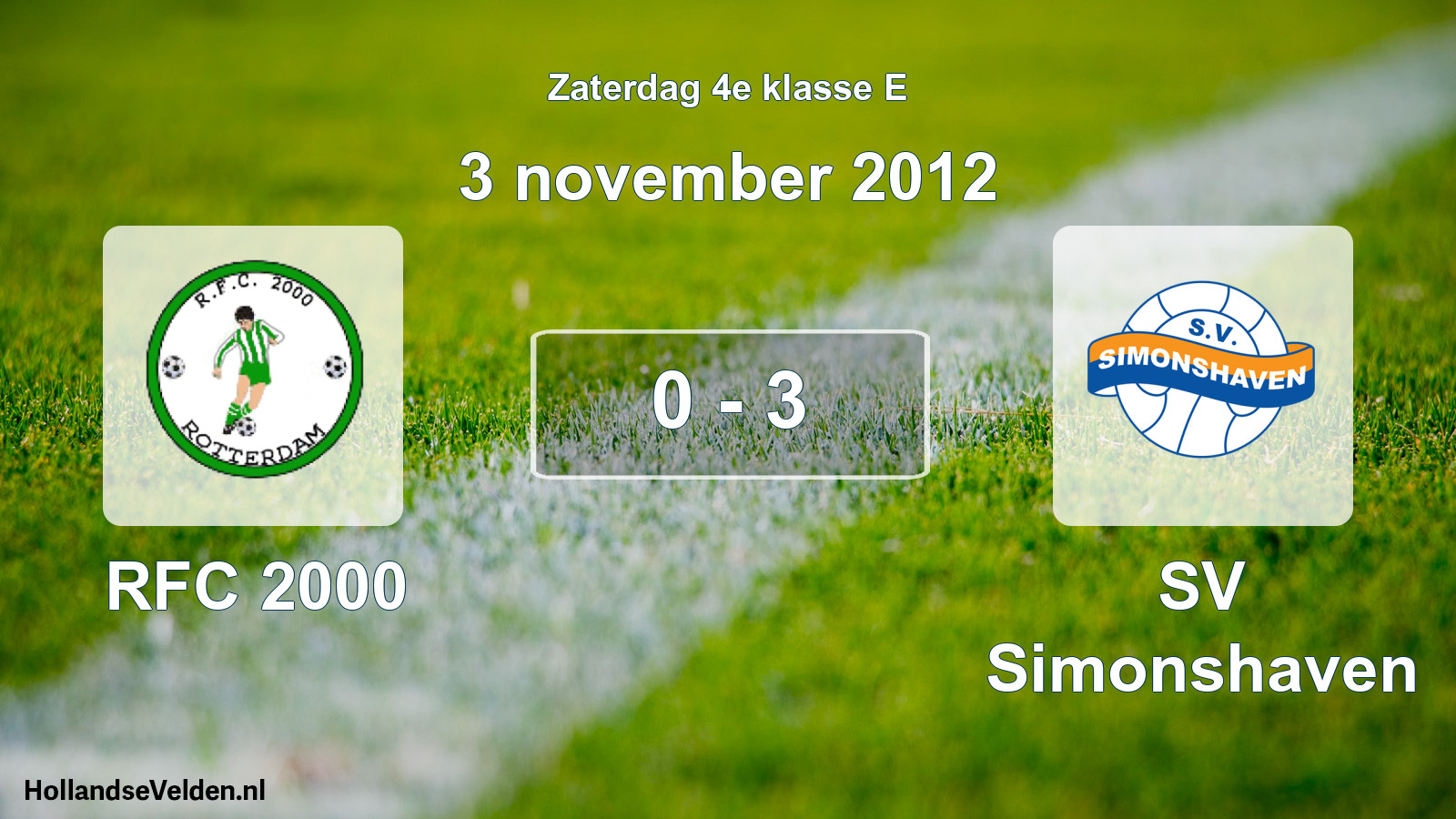 Total number of matches played: RFC 2000 - SV Simonshaven 0 - 3 (3 November 2012)