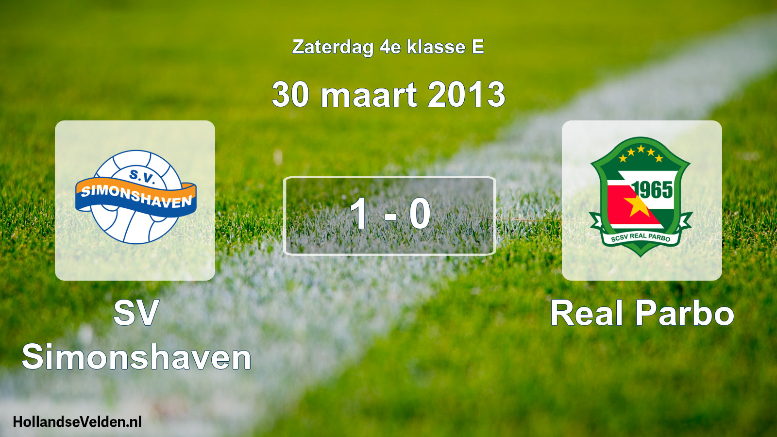 Total number of matches played: SV Simonshaven - Real Parbo 1 - 0 (30 March 2013)