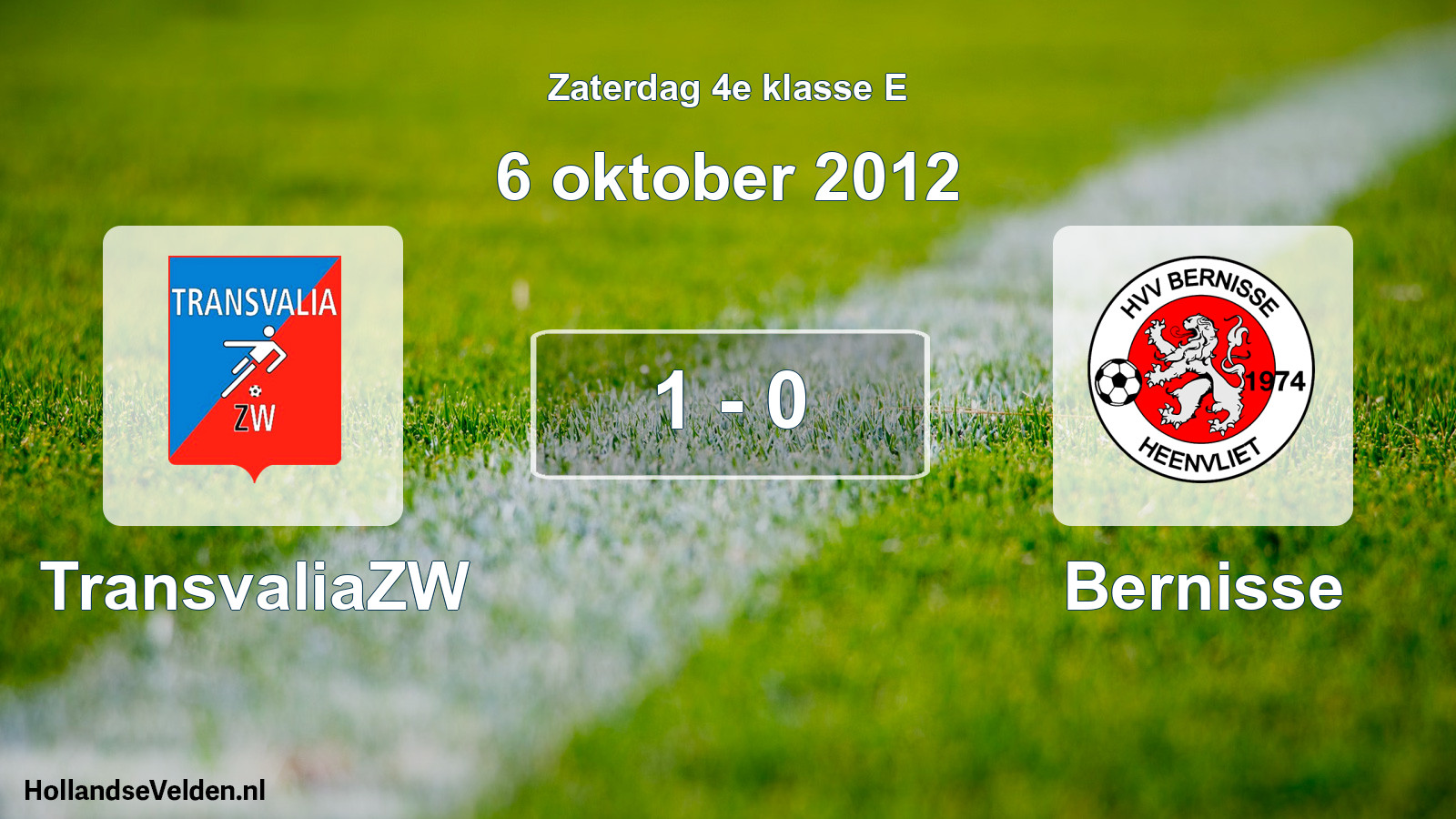 Total number of matches played: TransvaliaZW - Bernisse 1 - 0 (6 October 2012)