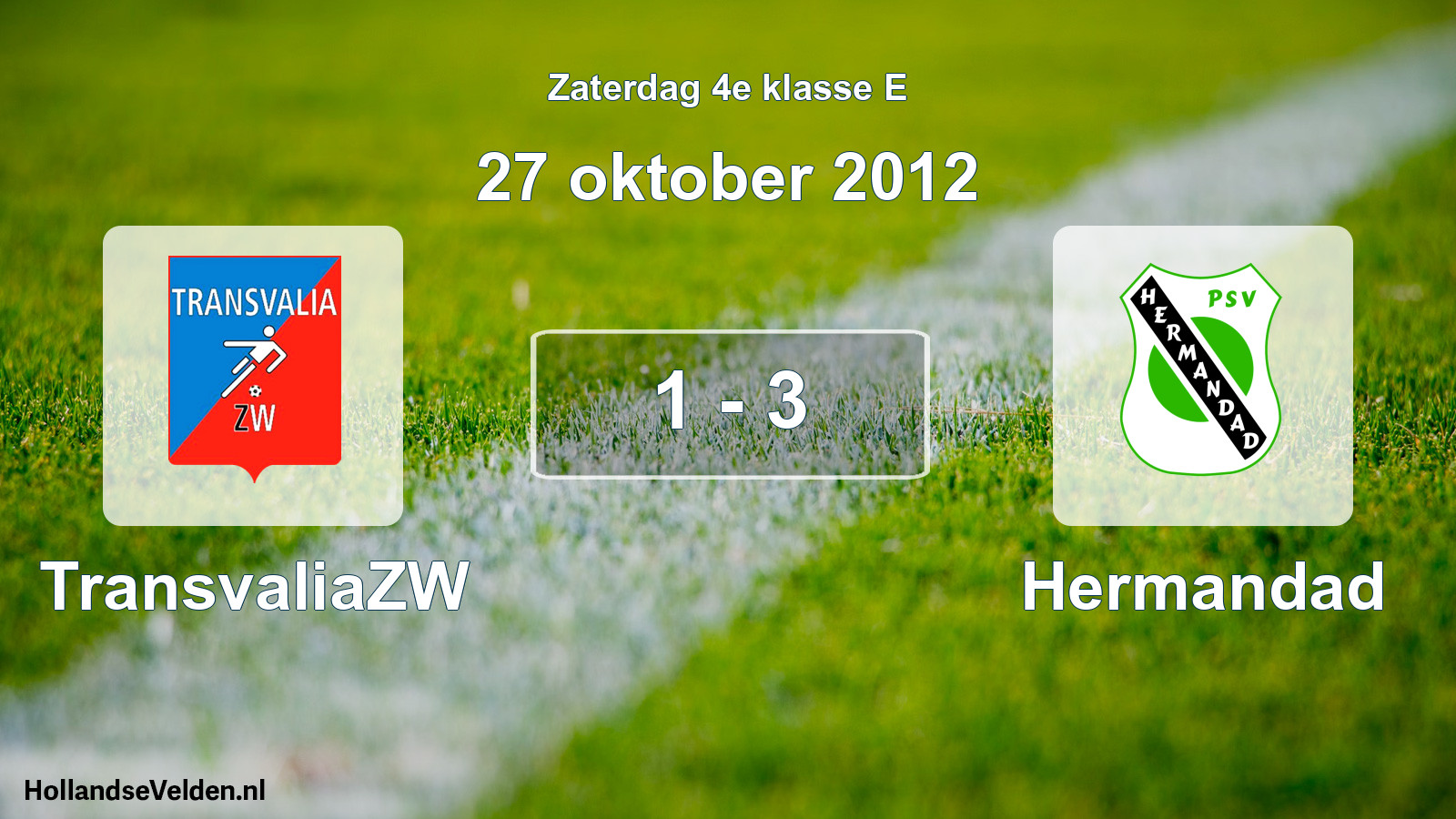 Total number of matches played: TransvaliaZW - Hermandad 1 - 3 (27 October 2012)