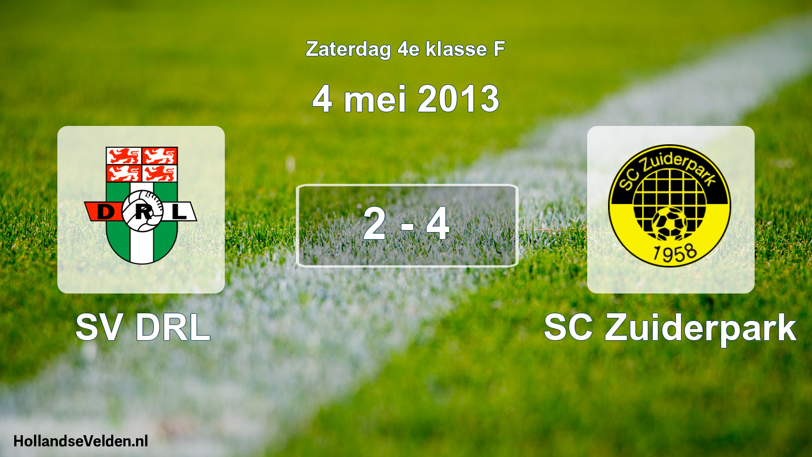 Total number of matches played: SV DRL - SC Zuiderpark 2 - 4 (4 May 2013)
