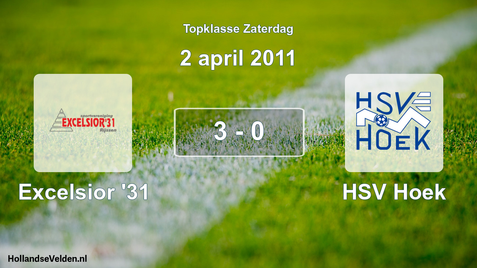 Total number of matches played: Excelsior '31 - HSV Hoek 3 - 0 (2 April 2011)