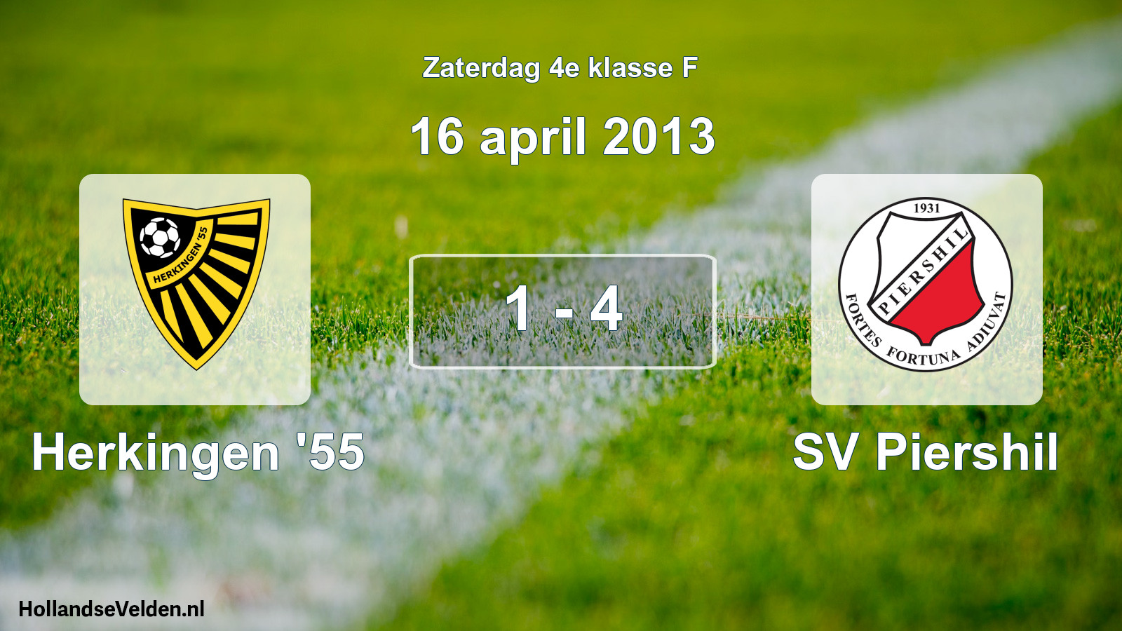 Total number of matches played: Herkingen '55 - SV Piershil 1 - 4 (16 April 2013)