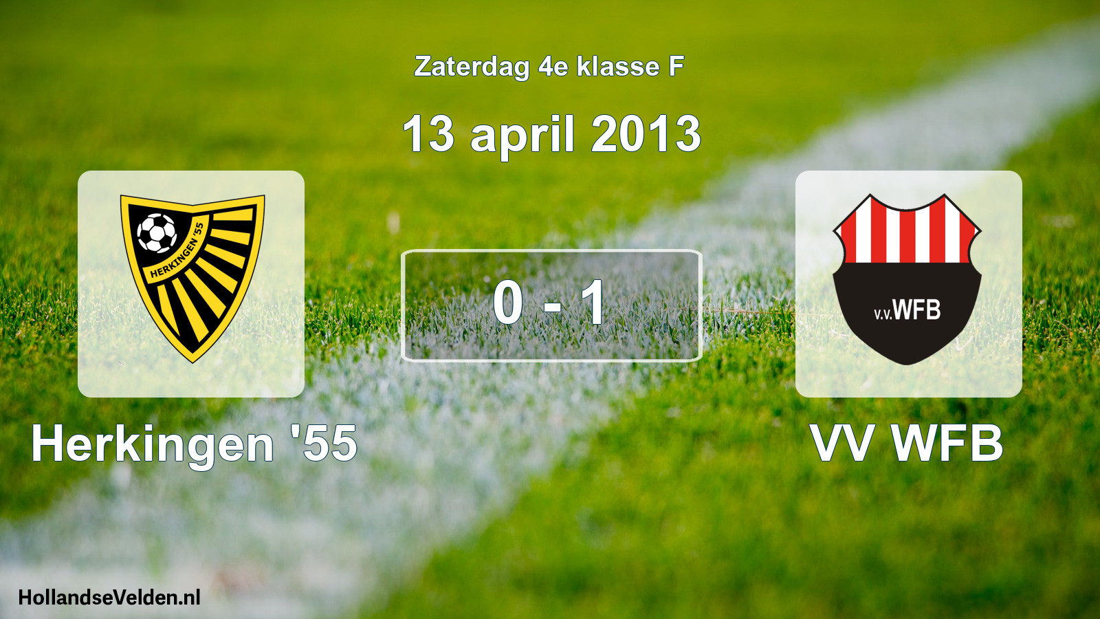 Total number of matches played: Herkingen '55 - VV WFB 0 - 1 (13 April 2013)