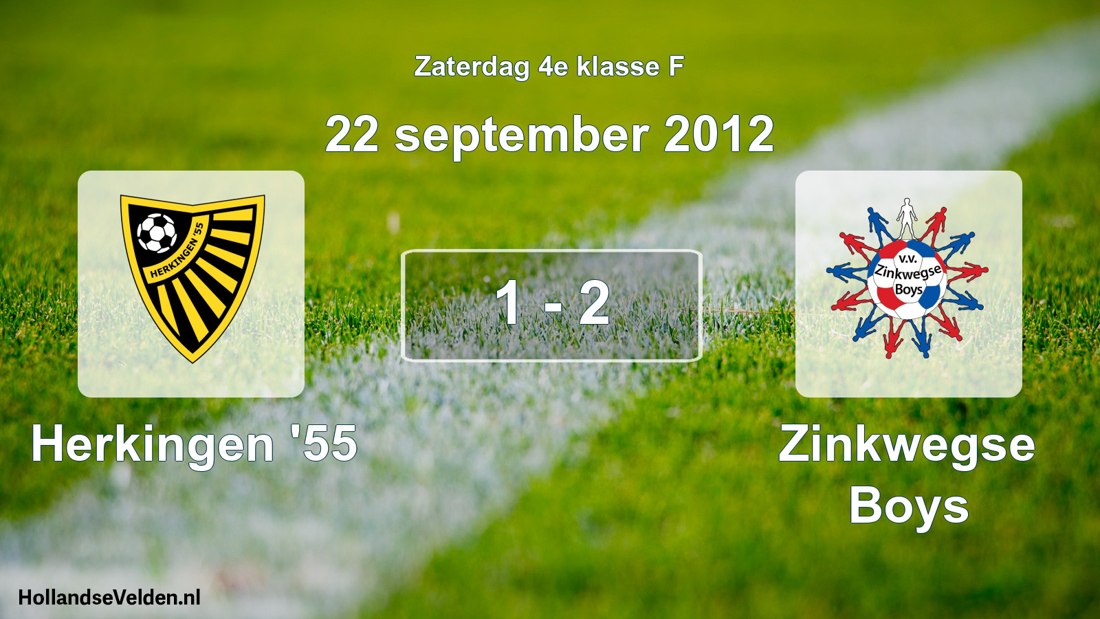 Total number of matches played: Herkingen '55 - Zinkwegse Boys 1 - 2 (22 September 2012)