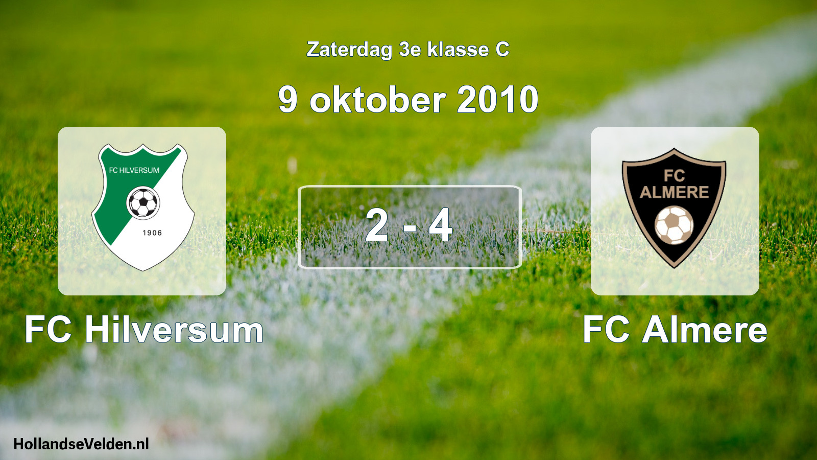 Total number of matches played: FC Hilversum - FC Almere 2 - 4 (9 October 2010)