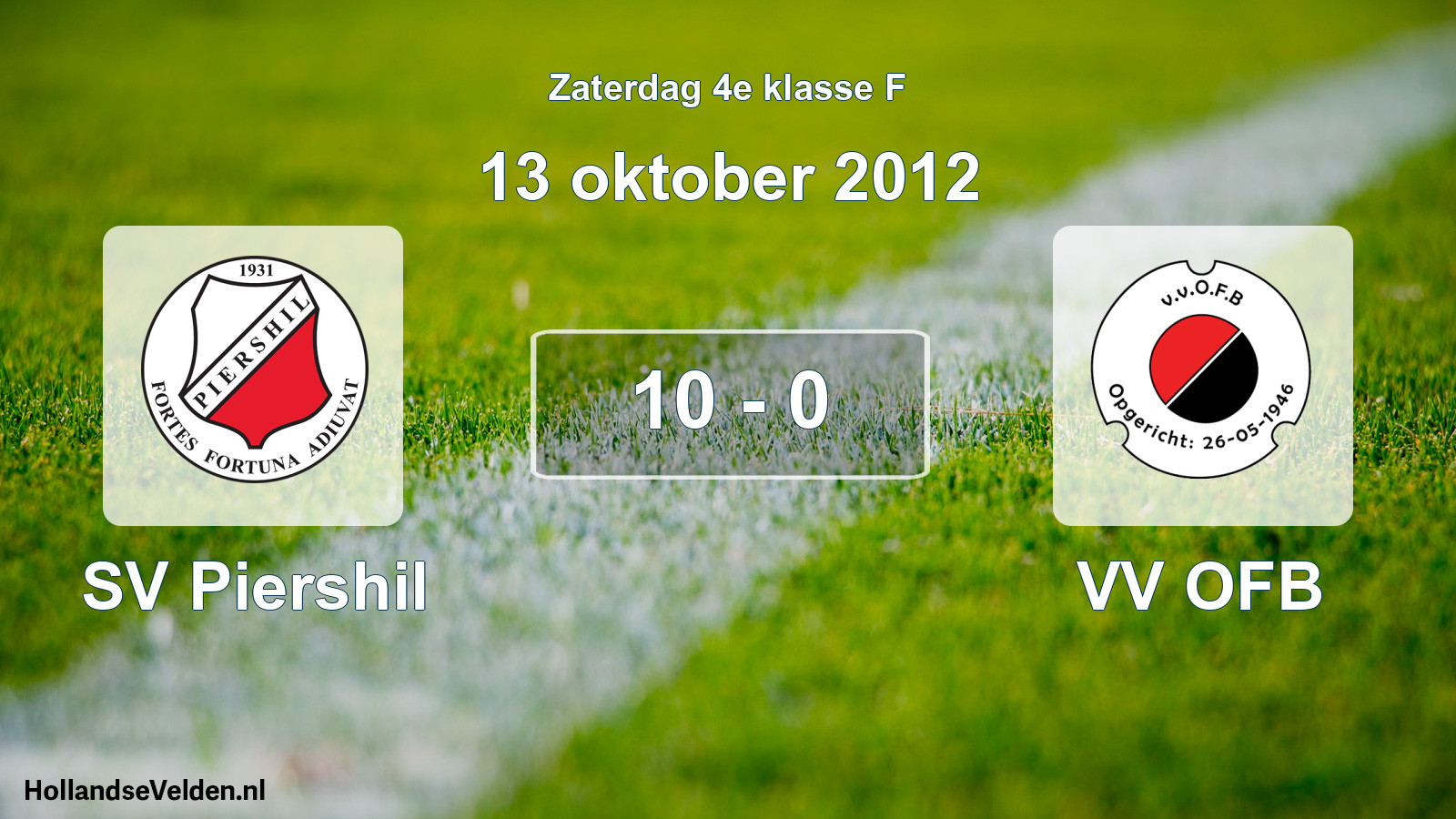 Total number of matches played: SV Piershil - VV OFB 10 - 0 (13 October 2012)