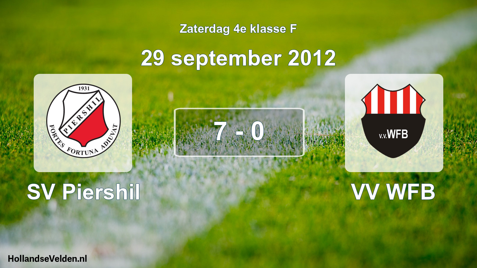 Total number of matches played: SV Piershil - VV WFB 7 - 0 (29 September 2012)