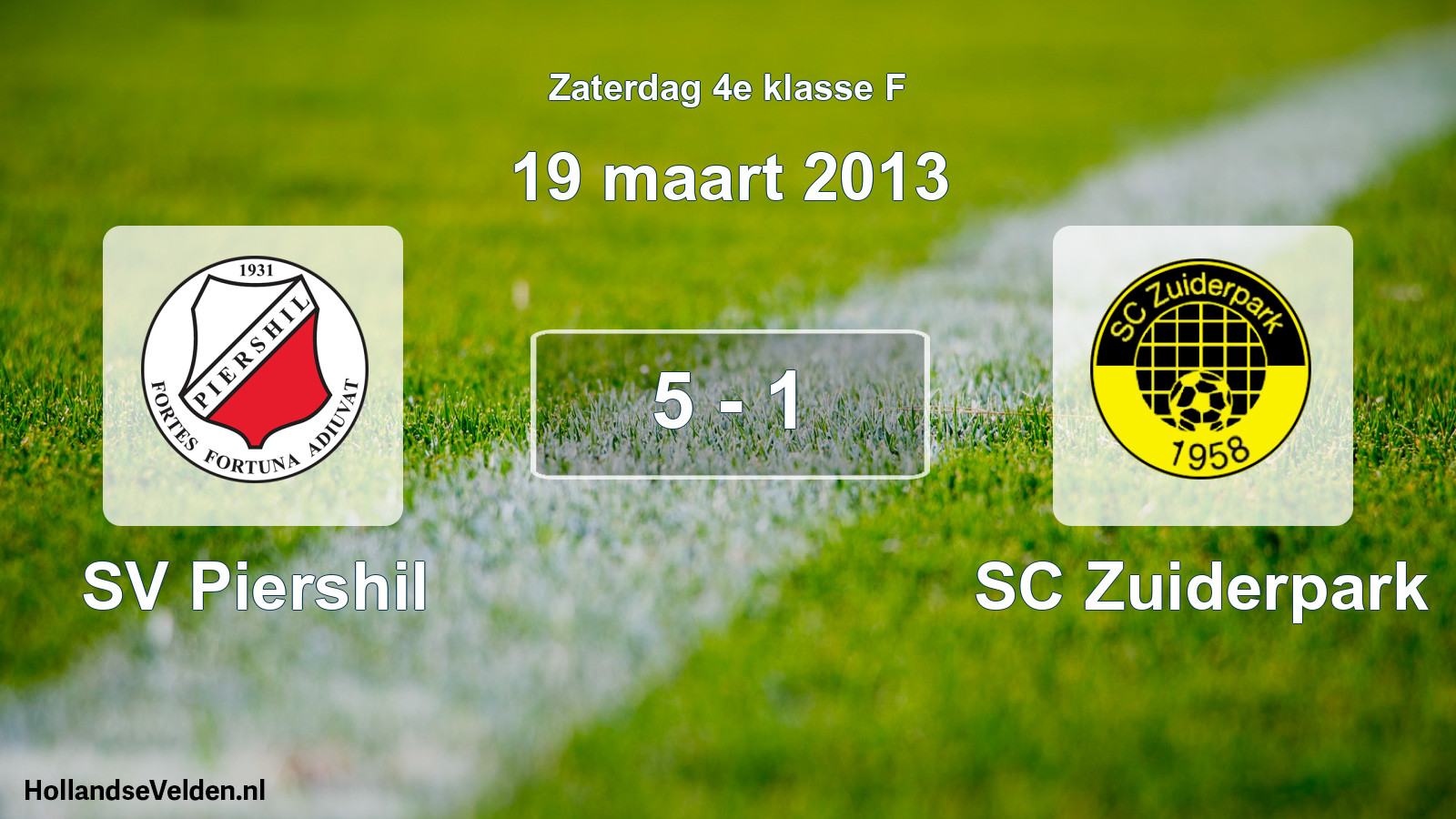 Total number of matches played: SV Piershil - SC Zuiderpark 5 - 1 (19 March 2013)