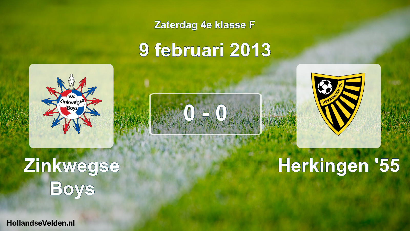 Total number of matches played: Zinkwegse Boys - Herkingen '55 0 - 0 (9 February 2013)