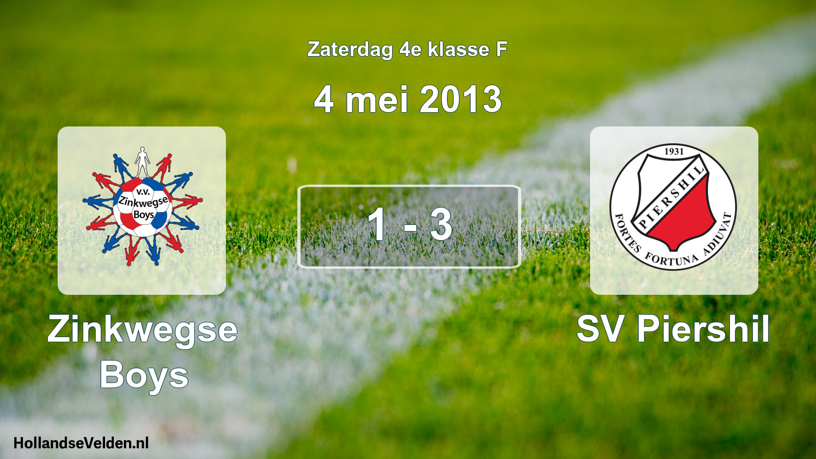 Total number of matches played: Zinkwegse Boys - SV Piershil 1 - 3 (4 May 2013)