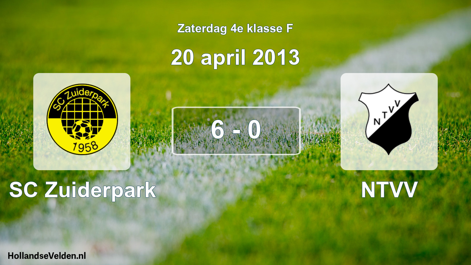 Total number of matches played: SC Zuiderpark - NTVV 6 - 0 (20 April 2013)