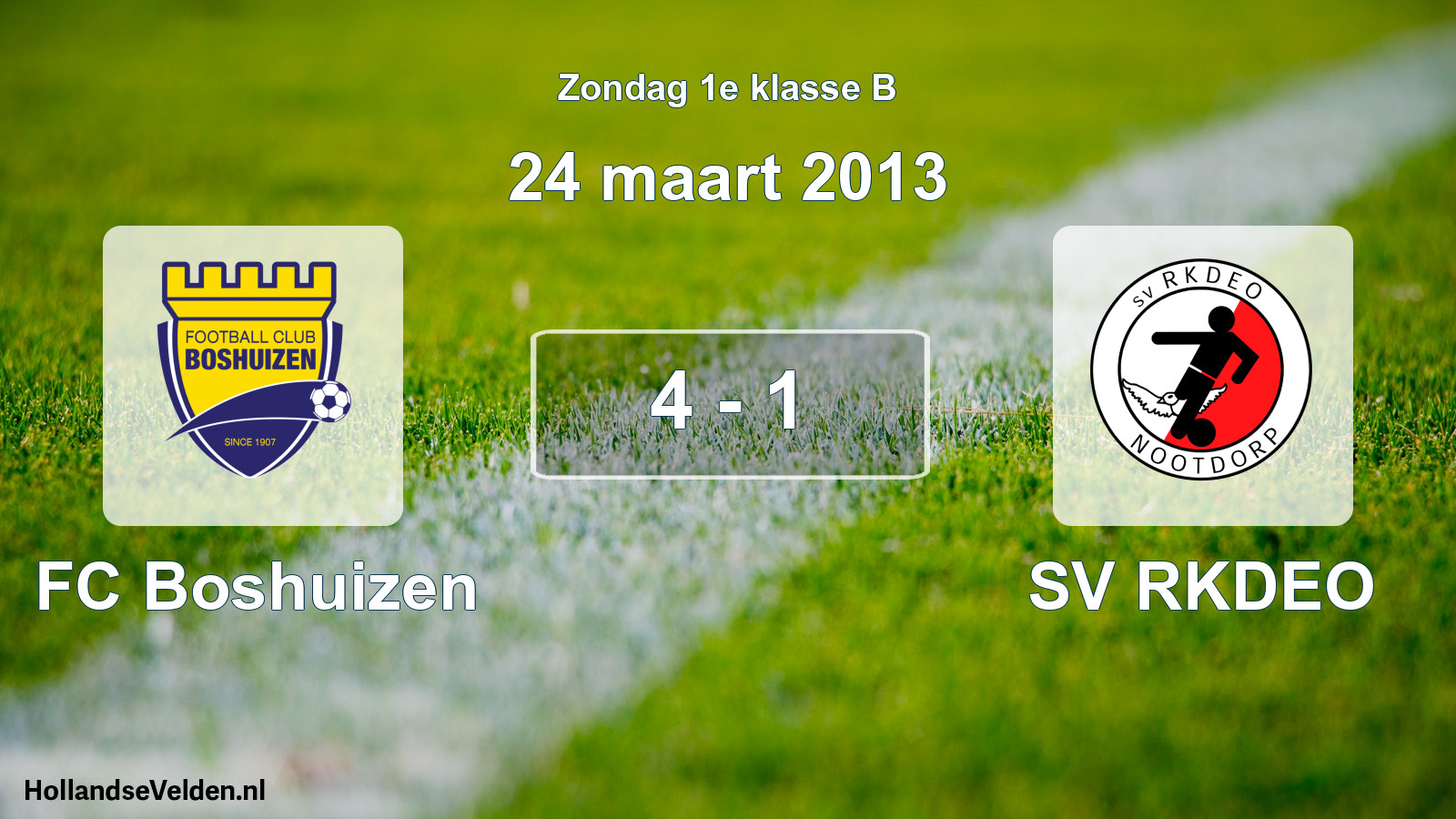 Total number of matches played: FC Boshuizen - SV RKDEO 4 - 1 (24 March 2013)