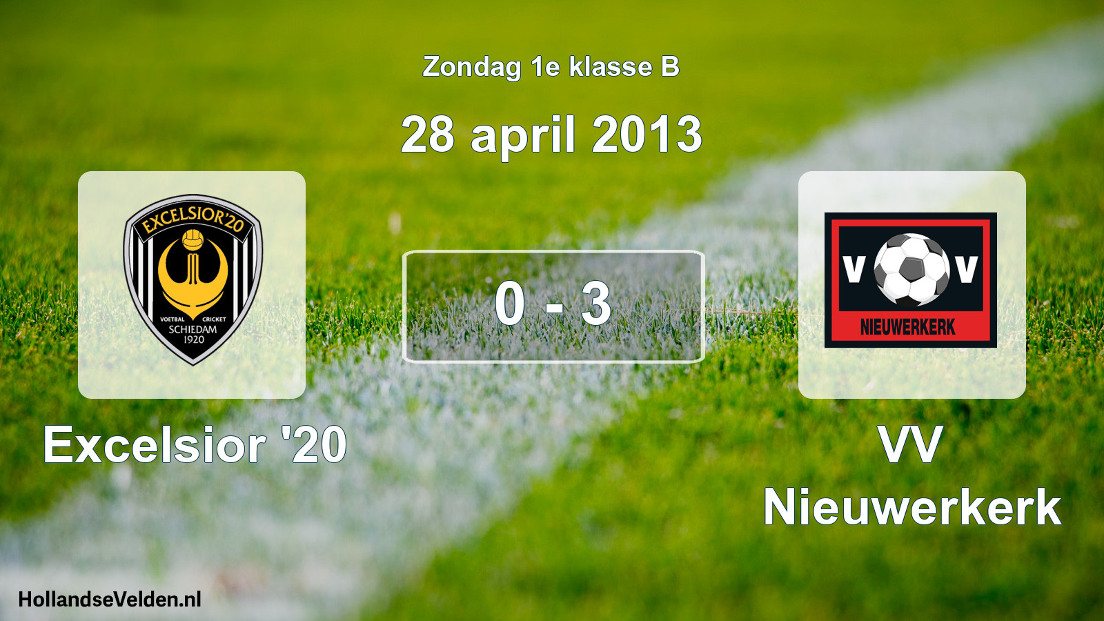 Total number of matches played: Excelsior '20 - VV Nieuwerkerk 0 - 3 (28 April 2013)
