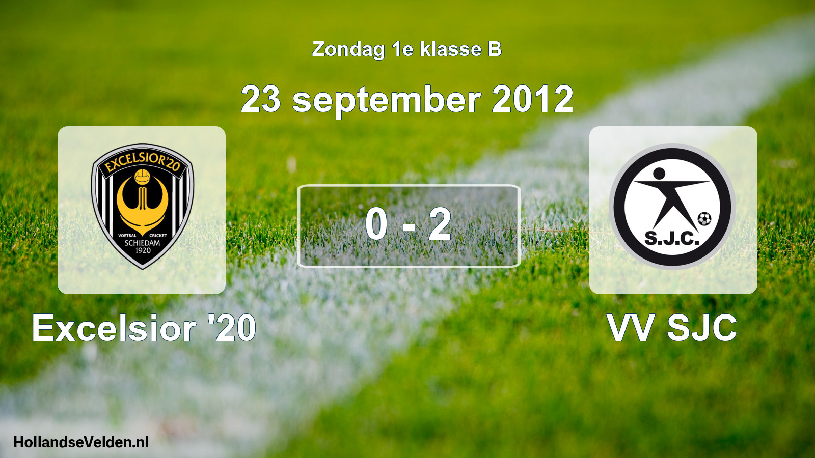 Total number of matches played: Excelsior '20 - VV SJC 0 - 2 (23 September 2012)