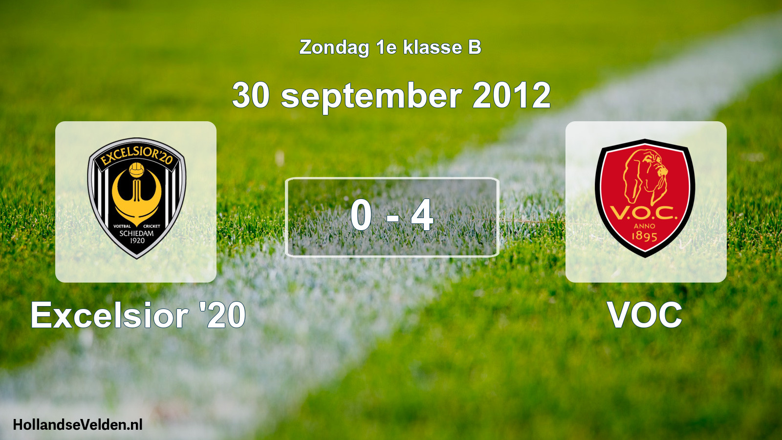 Total number of matches played: Excelsior '20 - VOC 0 - 4 (30 September 2012)