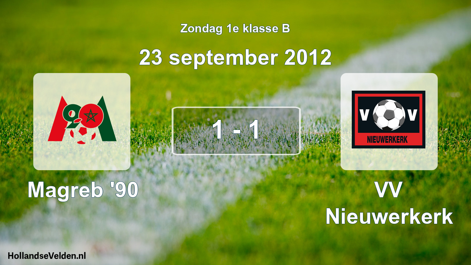 Total number of matches played: Magreb '90 - VV Nieuwerkerk 1 - 1 (23 September 2012)