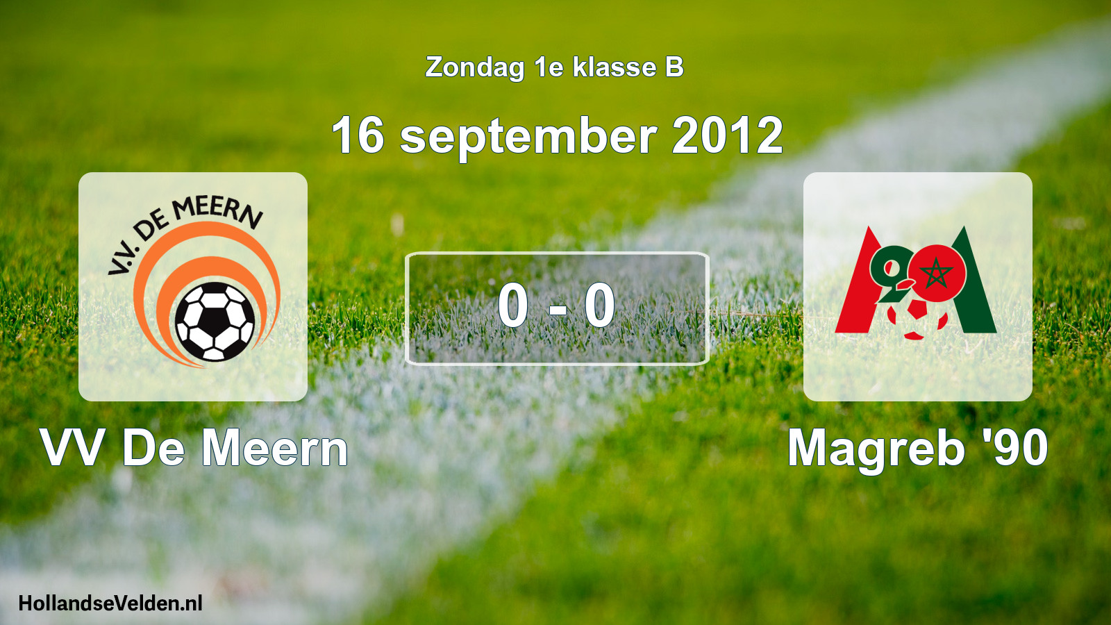 Total number of matches played: VV De Meern - Magreb '90 0 - 0 (16 September 2012)