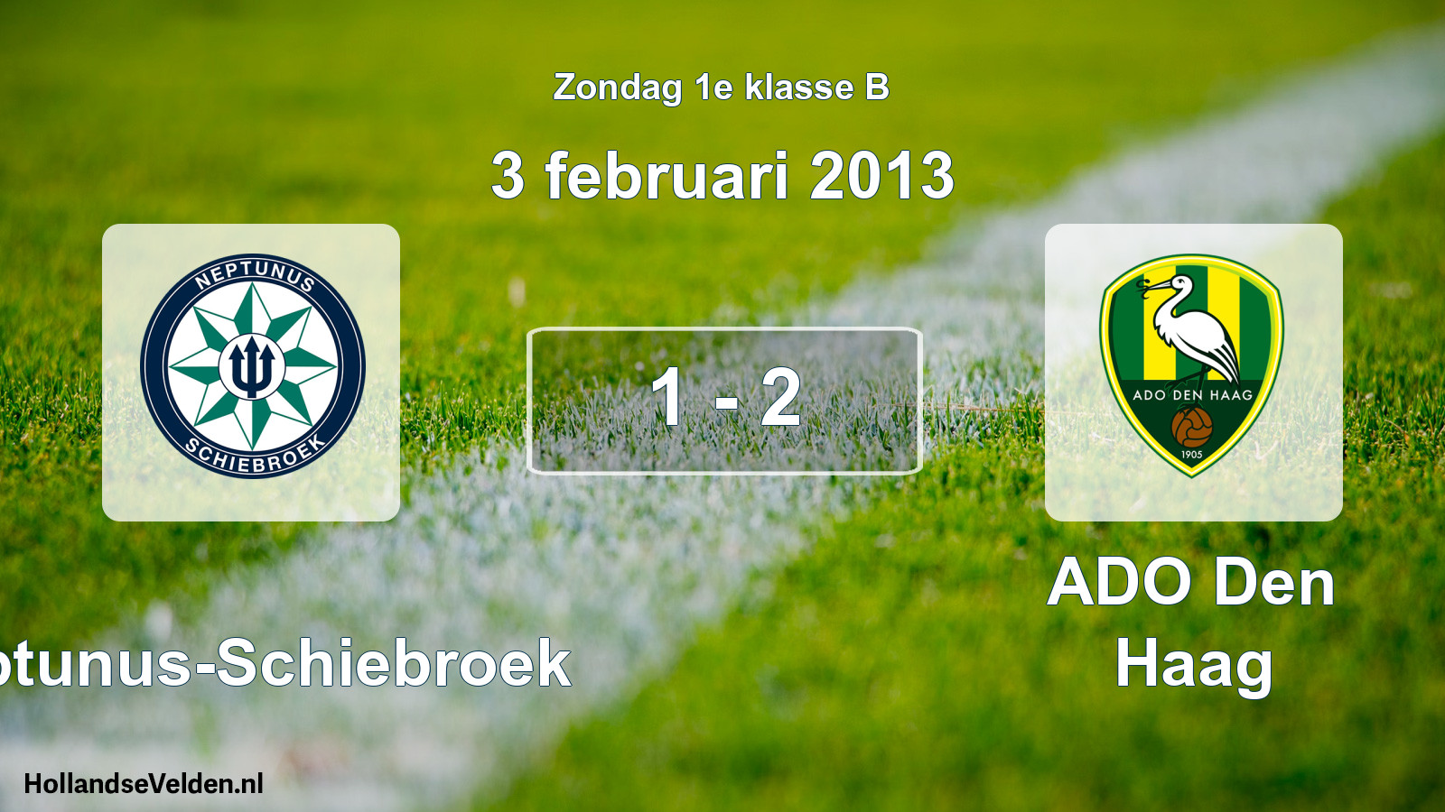 Total number of matches played: Neptunus-Schiebroek - ADO Den Haag 1 - 2 (3 February 2013)