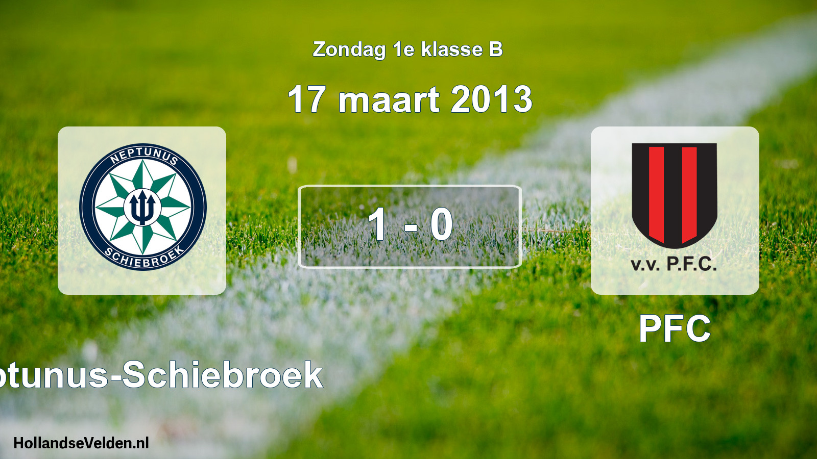 Total number of matches played: Neptunus-Schiebroek - PFC 1 - 0 (17 March 2013)