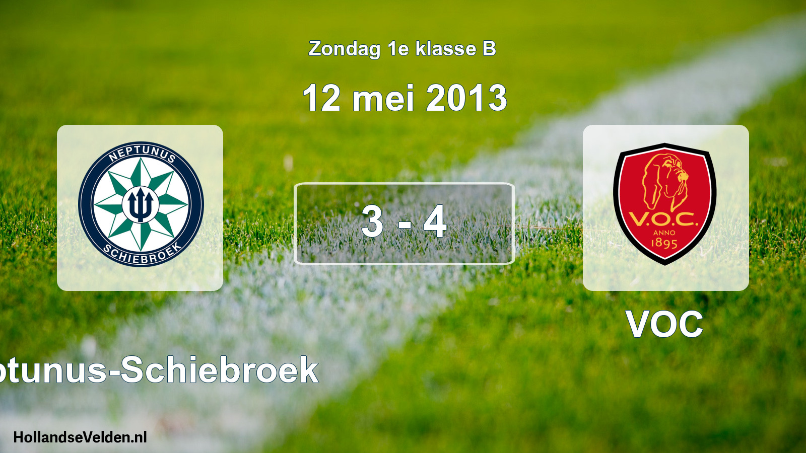 Total number of matches played: Neptunus-Schiebroek - VOC 3 - 4 (12 May 2013)